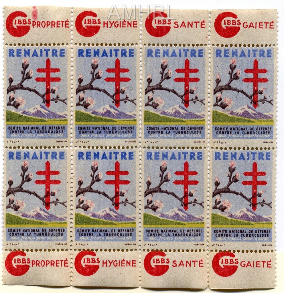 1945-1946 8 timbres « Renaître »