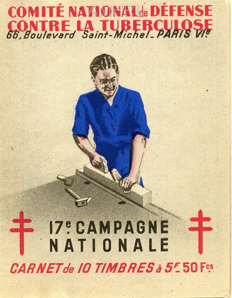 1947 Carnet complet « Guéri… je travaille » avec 10 timbres