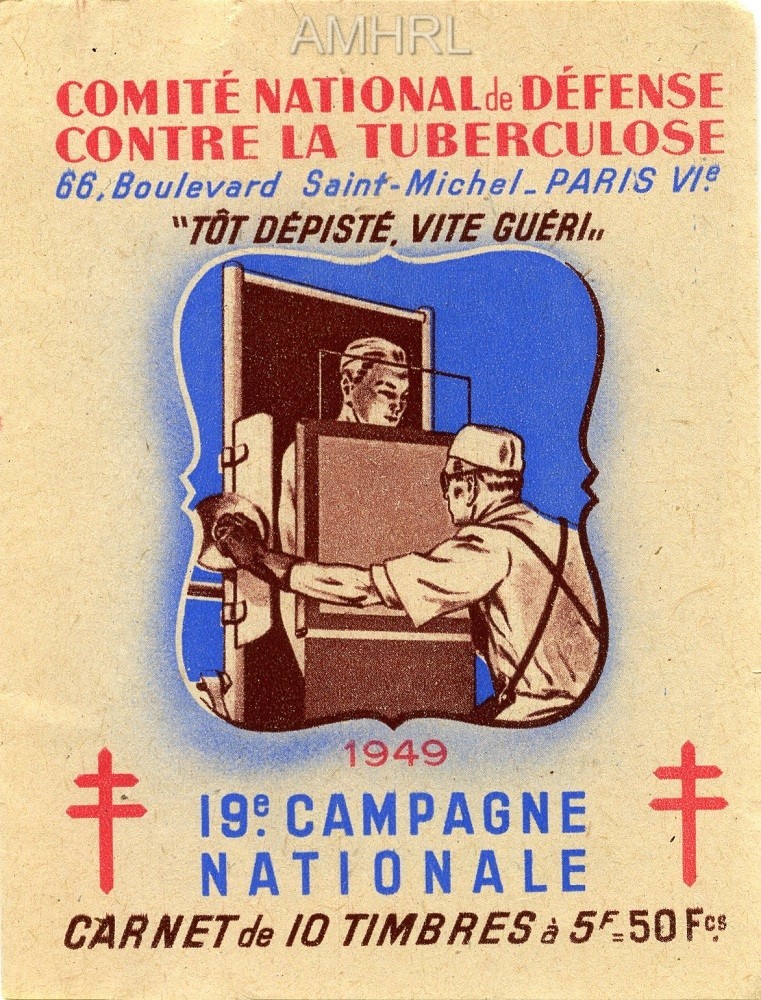 1949 Carnet complet « Tôt dépisté, vite guéri » avec 10 timbres