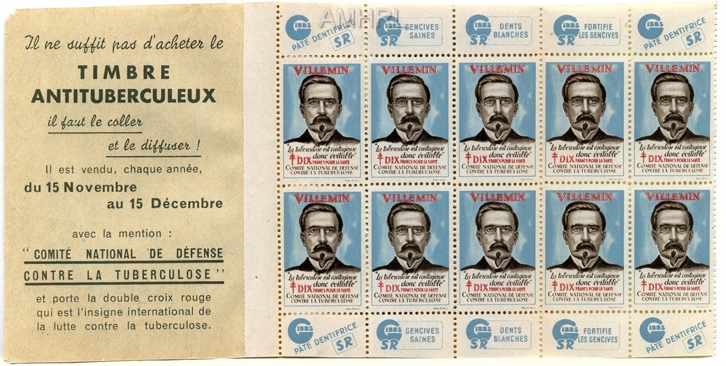 1951 Carnet complet « Villemin » avec 10 timbres