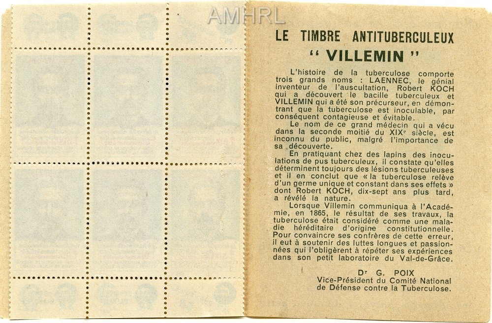 1951 Carnet complet « Villemin » avec 10 timbres