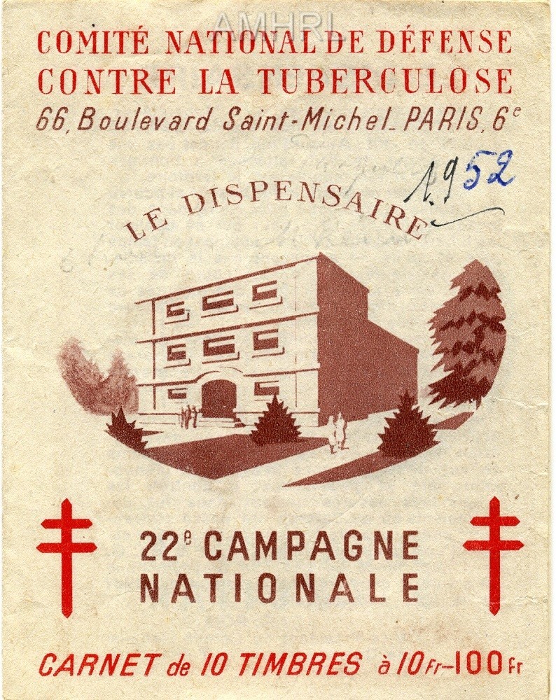 1952 Carnet complet « Le dispensaire » avec 10 timbres