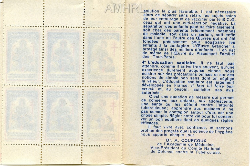 1955 Carnet complet « Préserver » avec 10 timbres