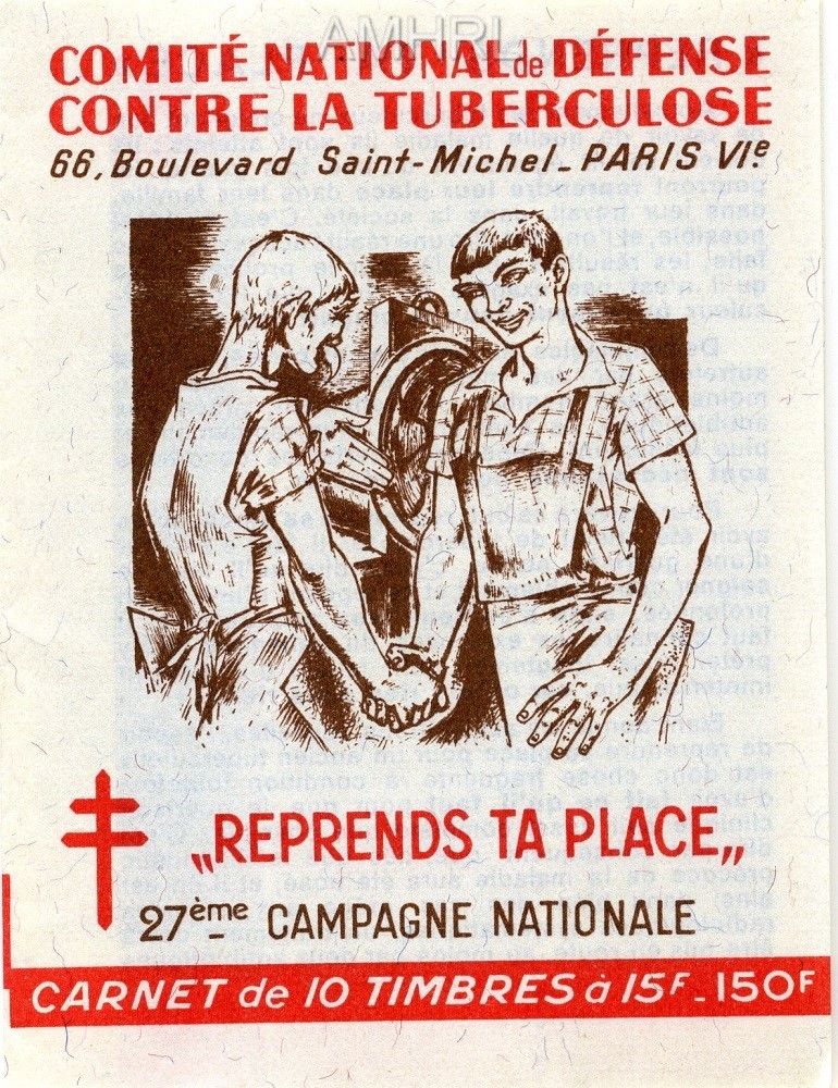 1957-1958 Carnet complet « Reprends ta place » avec 10 timbres