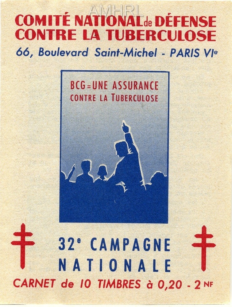 1962-1963 Carnet complet « Le BCG = une assurance contre la tuberculose » avec 10 timbres