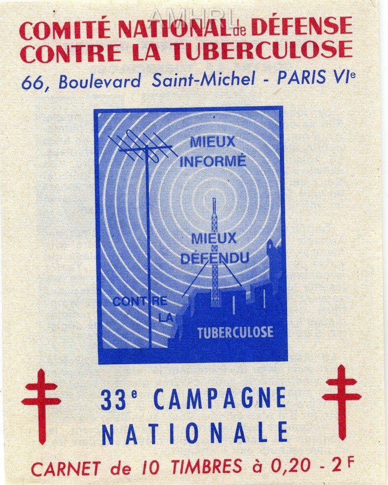 1963-1964 Carnet complet « Mieux informé, mieux défendu contre la tuberculose » avec 9 timbres