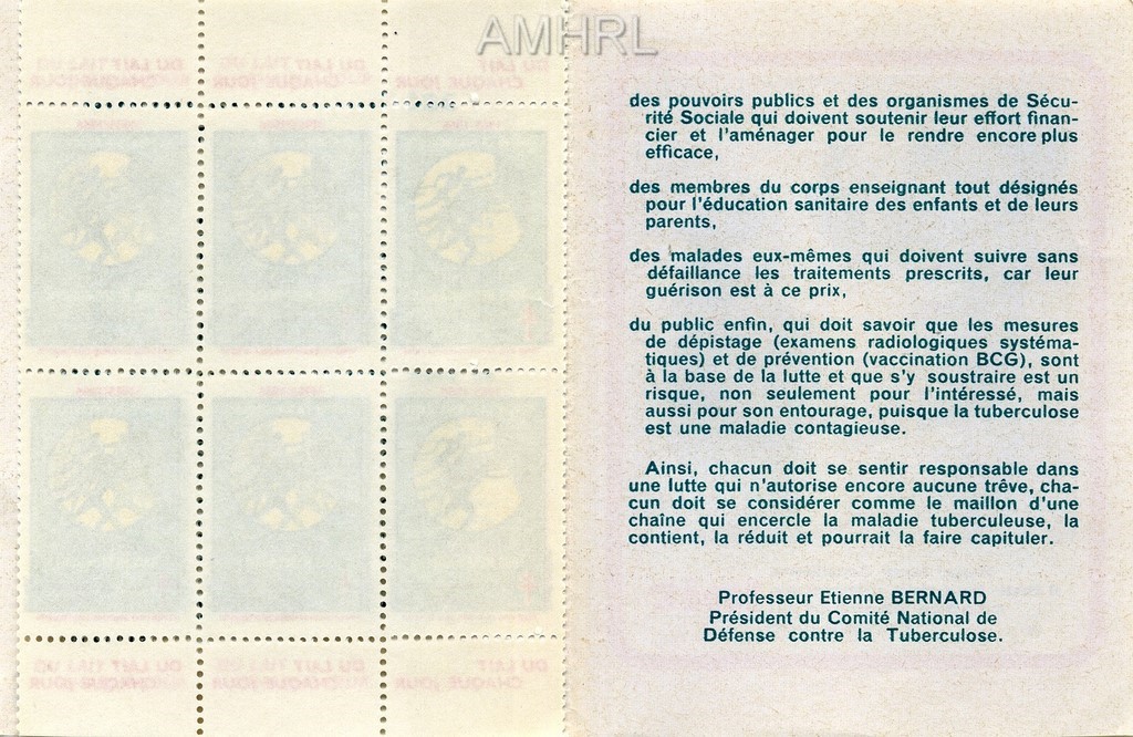 1965-1966 Carnet complet « Tous unis, tous responsables » avec 10 timbres
