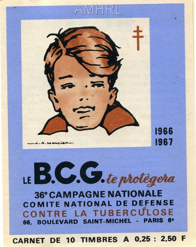 1966-1967 Carnet complet « Le BCG le protègera » avec 10 timbres