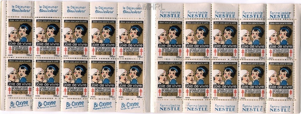 1932 Carnet complet « Joie de vivre » avec 20 timbres