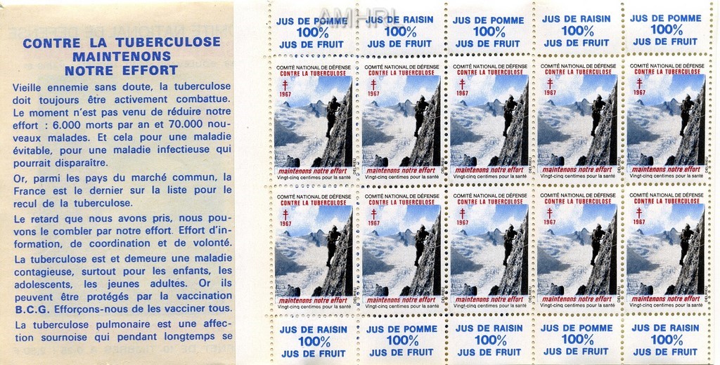 1967 Carnet complet « Maintenons notre effort » avec 10 timbres