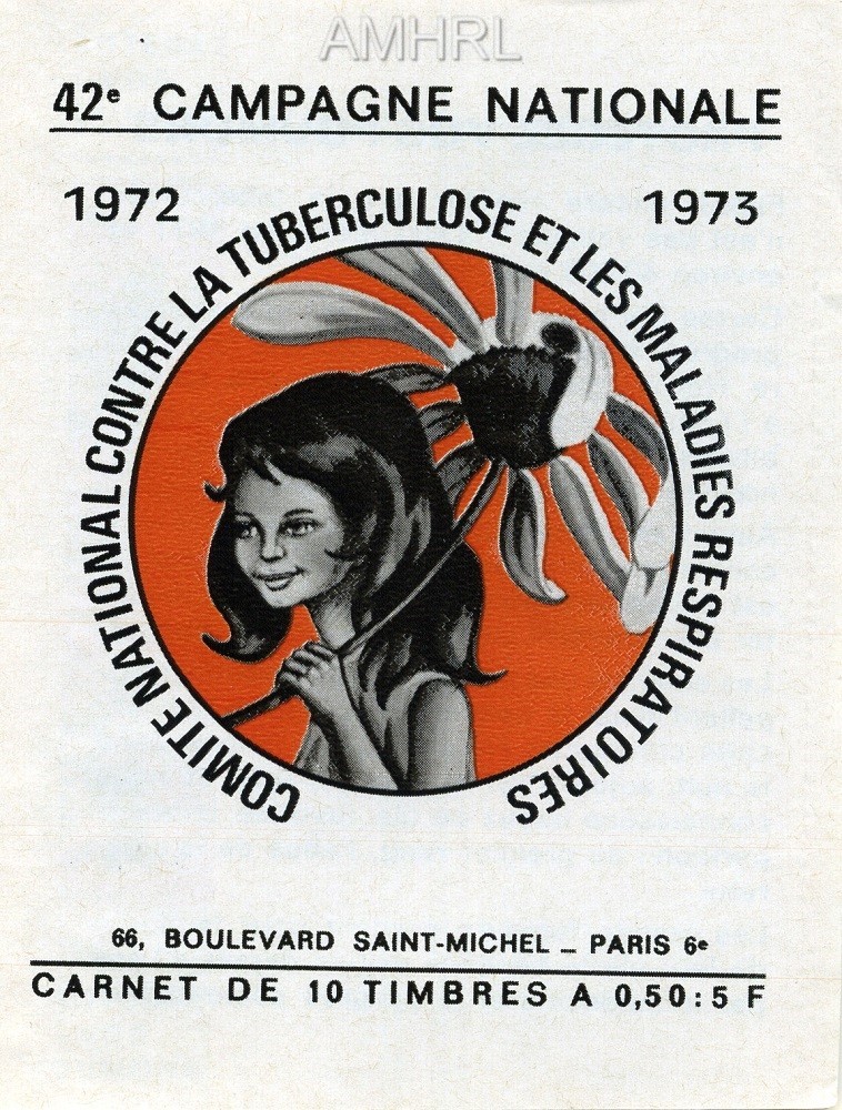 1972-1973 Carnet complet « Protégez vos poumons » avec 10 timbres