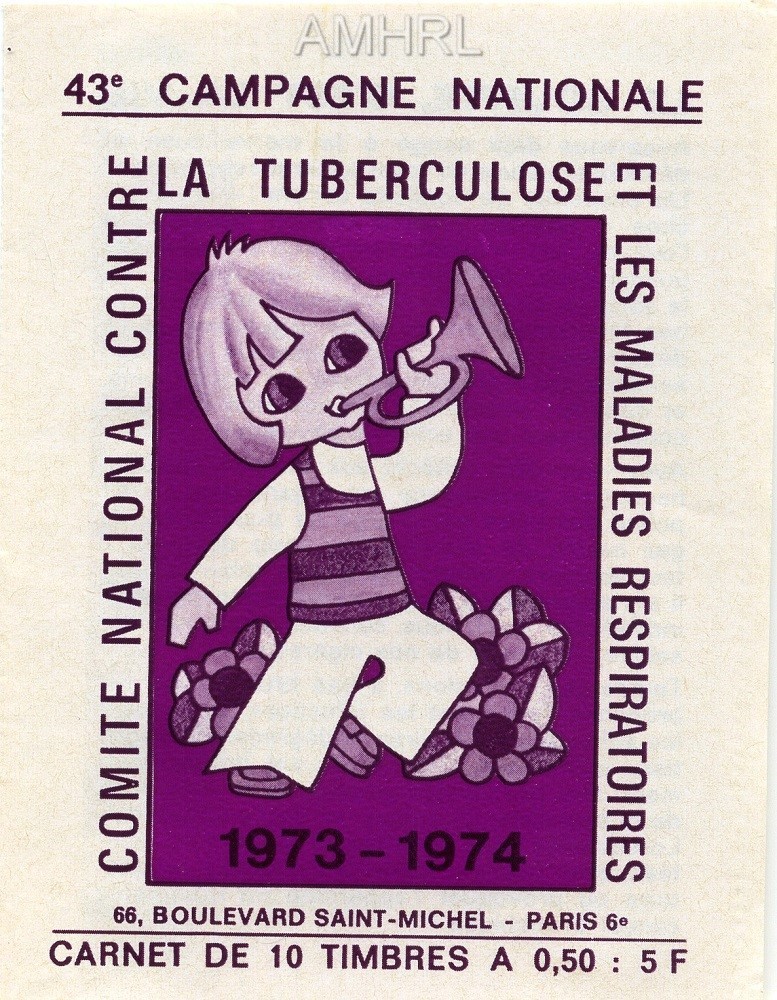 1973-1974 Carnet complet « Le souffle c’est la vie » avec 10 timbres