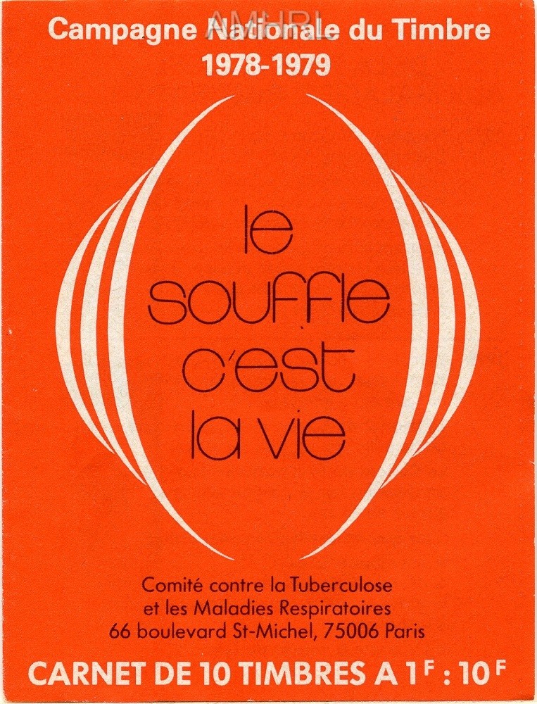 1978-1979 Carnet complet « Le souffle c’est la vie » avec 10 timbres