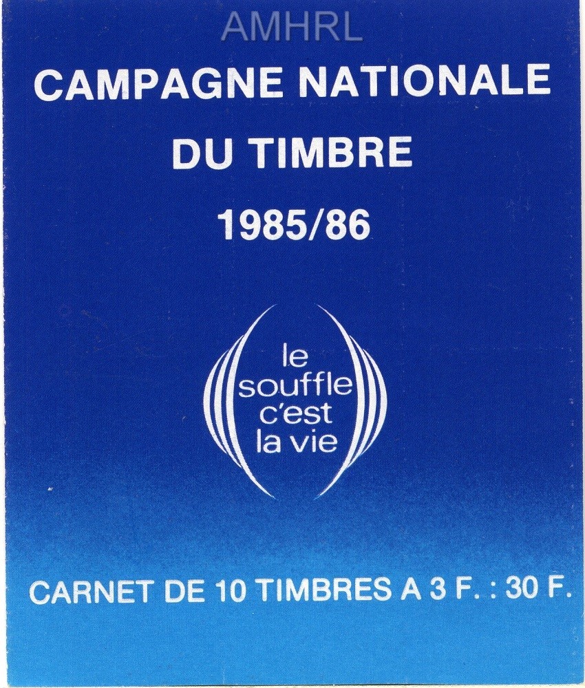 1985/1986 Carnet complet « Le souffle c’est la vie » avec 10 timbres