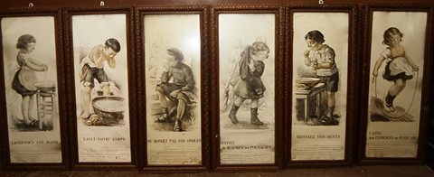 Série de 6 tableaux « L'hygiène en action »